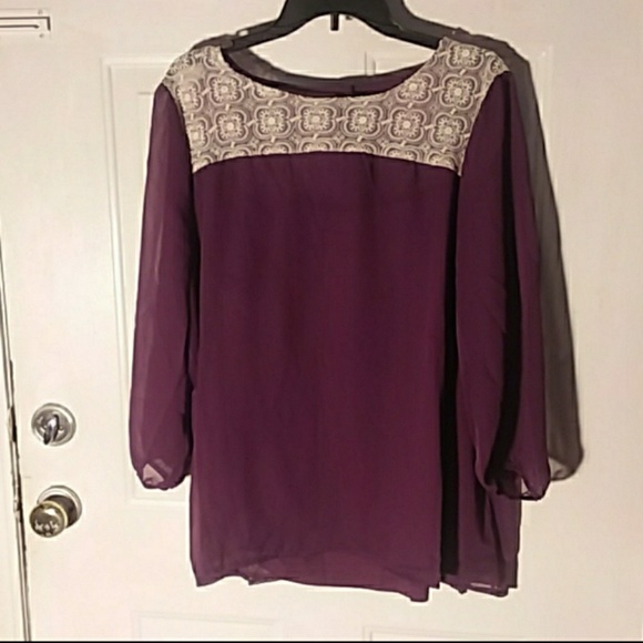 Moda International Tops - 2/$20  NWT Lace and sheer shirt with camisole